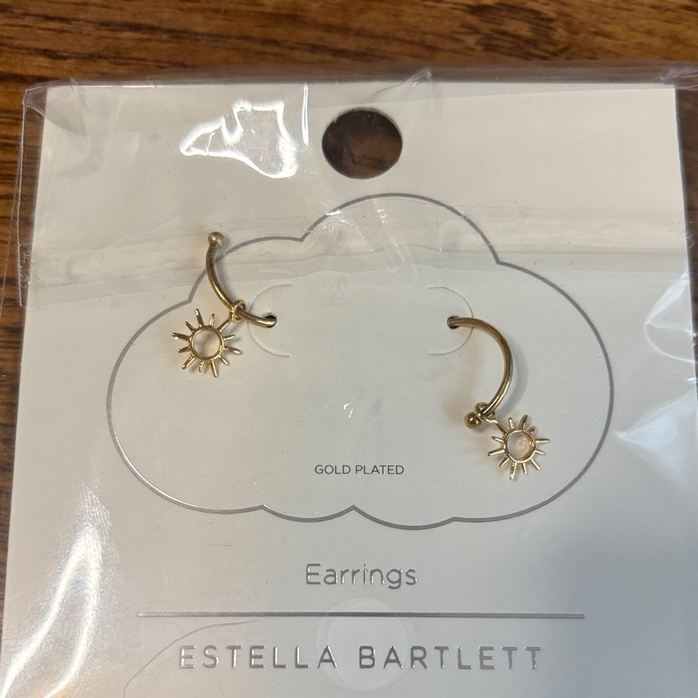 Gold Plated Sun Earrings Estella Bartlett